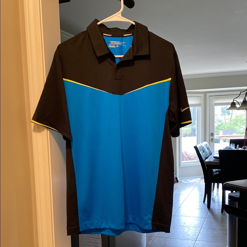 Nike Blue and Black Performance Golf Polo Shirt